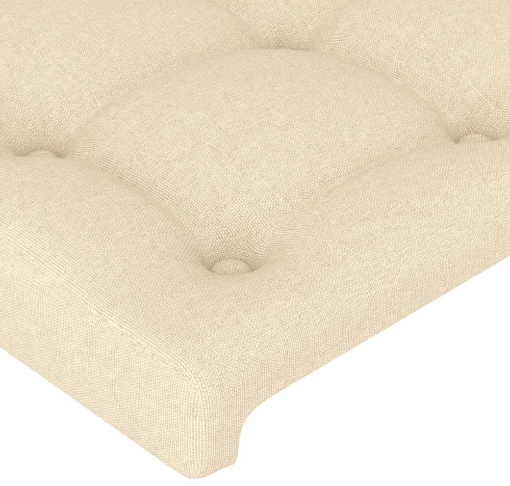 Galvūgalis su LED, kreminės spalvos, 93x16x118/128cm, audinys