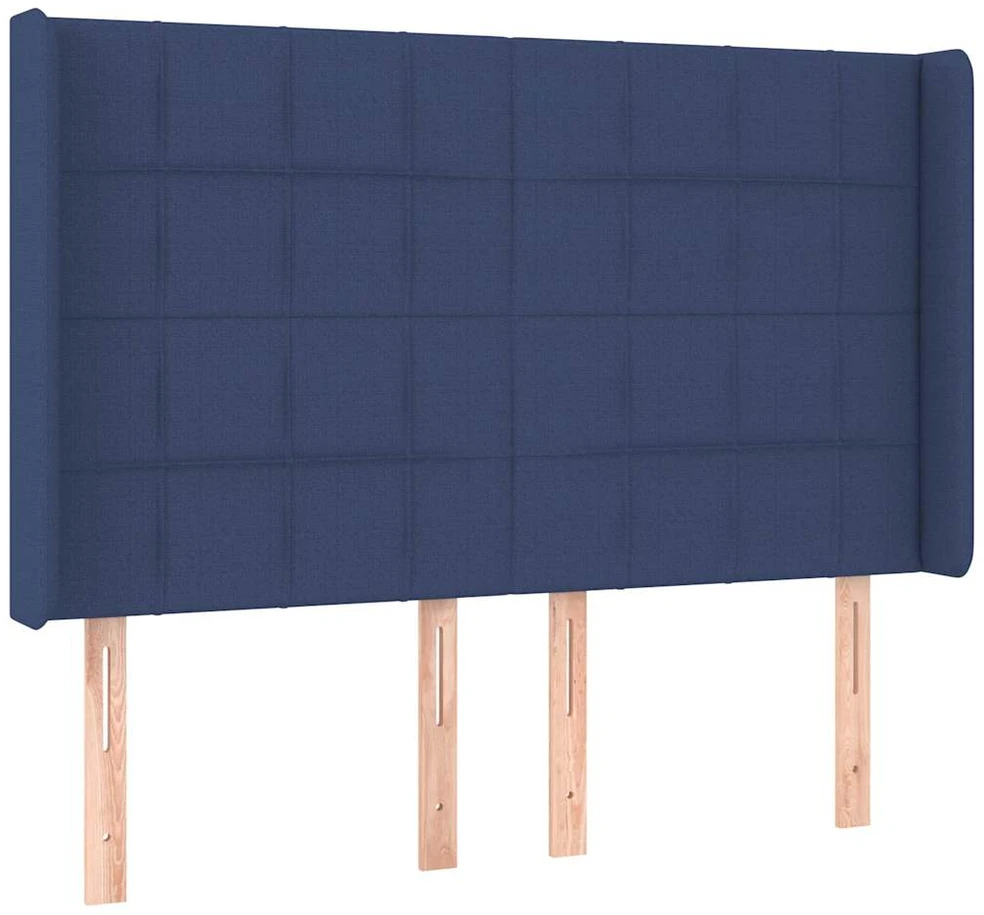 Galvūgalis su LED, mėlynos spalvos, 147x16x118/128cm, audinys