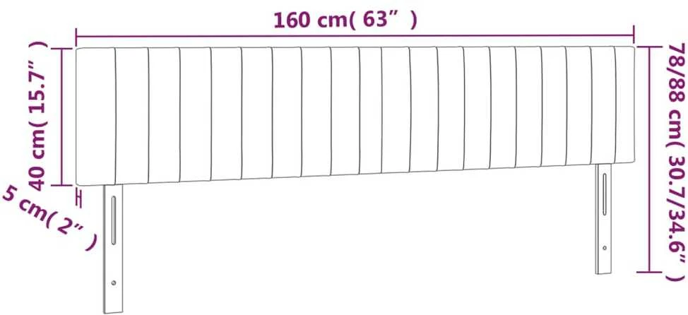 Galvūgalis su LED, mėlynos spalvos, 160x5x78/88cm, audinys