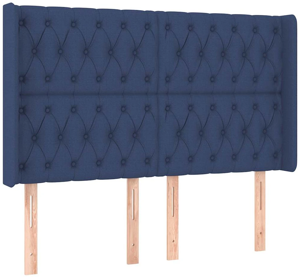 Galvūgalis su LED, mėlynos spalvos, 163x16x118/128cm, audinys