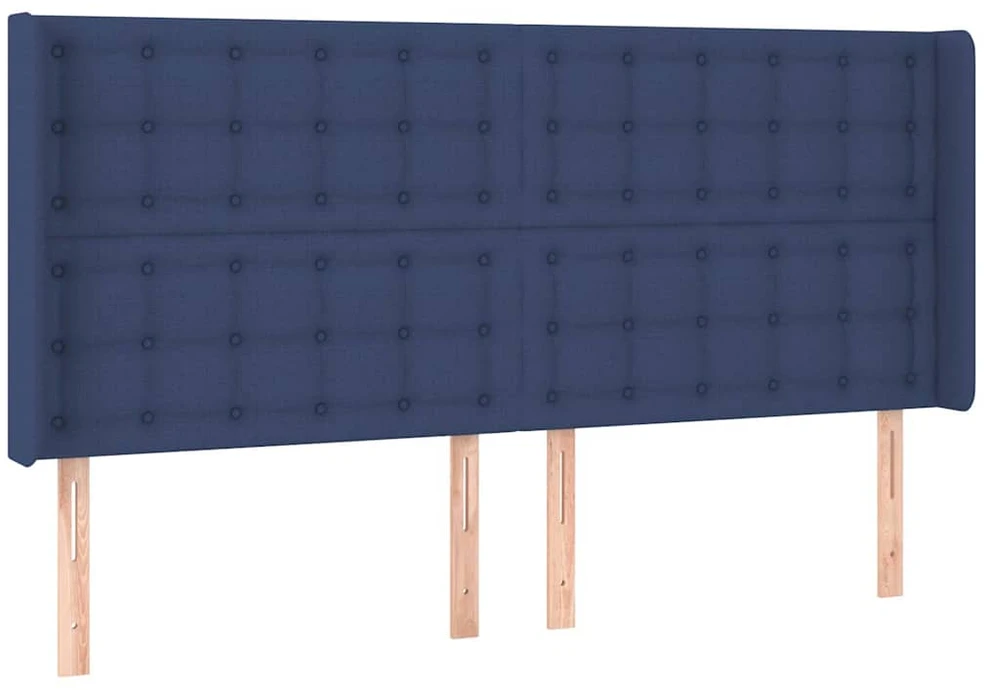 Galvūgalis su LED, mėlynos spalvos, 163x16x118/128cm, audinys