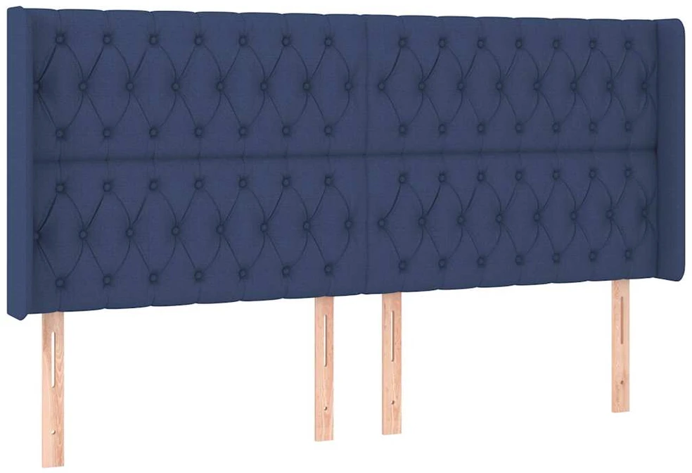 Galvūgalis su LED, mėlynos spalvos, 203x16x118/128cm, audinys