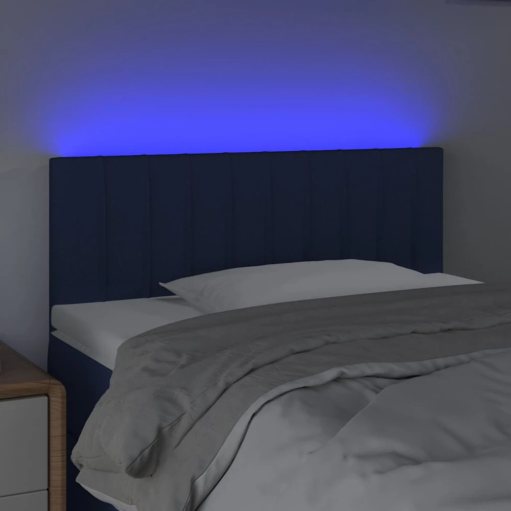 Galvūgalis su LED, mėlynos spalvos, 90x5x78/88cm, audinys