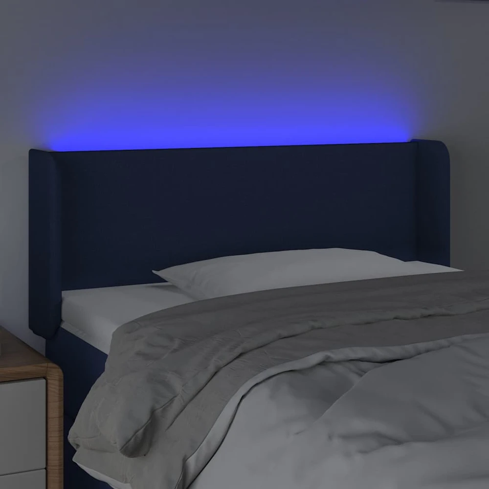 Galvūgalis su LED, mėlynos spalvos, 93x16x78/88cm, audinys