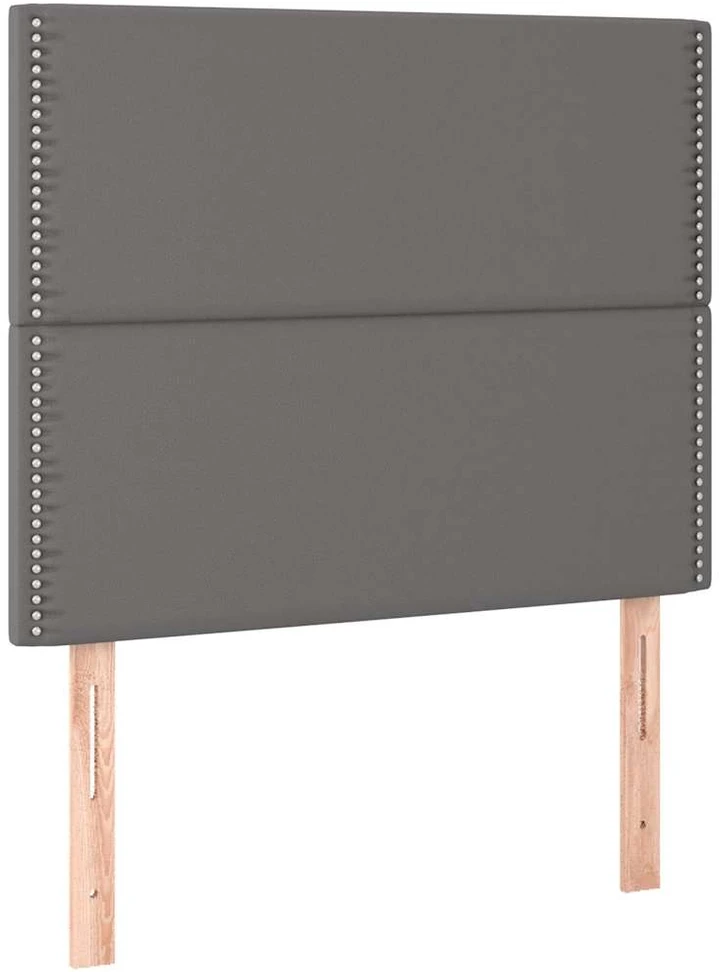 Galvūgalis su LED, pilkas, 100x5x118/128cm, dirbtinė oda