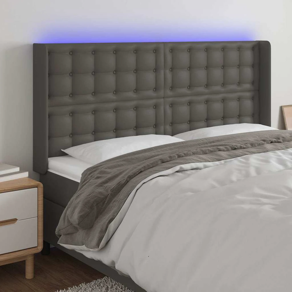 Galvūgalis su LED, pilkos spalvos, 147x16x118/128 cm