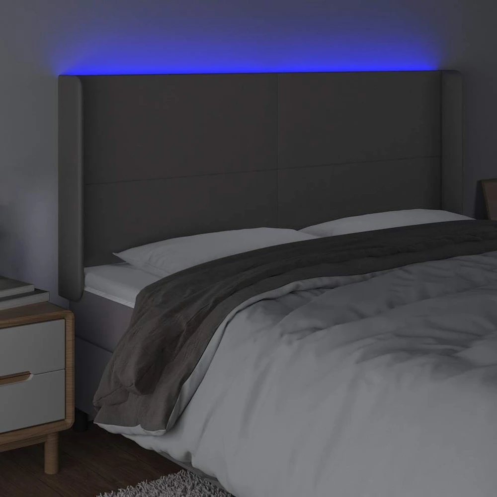 Galvūgalis su LED, pilkos spalvos, 203x16x118/128 cm