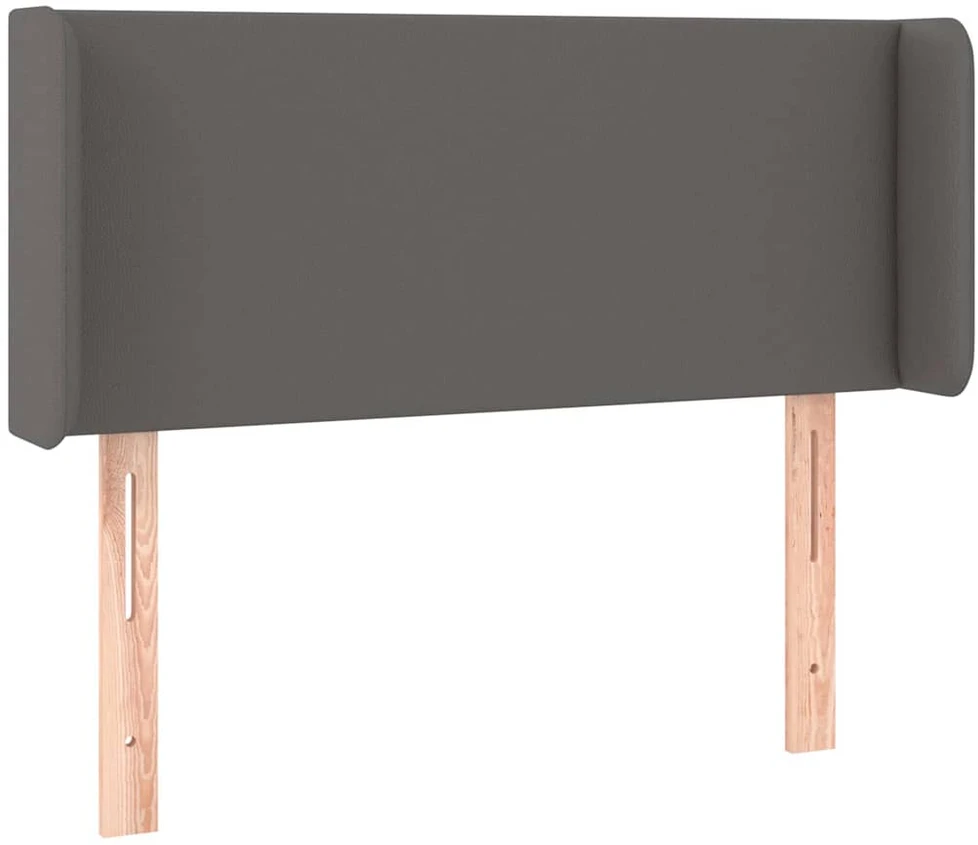 Galvūgalis su LED, pilkos spalvos, 83x16x78/88cm, dirbtinė oda