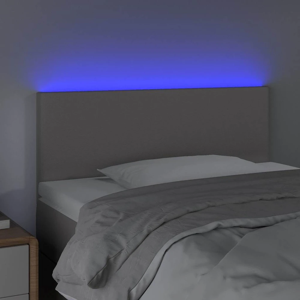 Galvūgalis su LED, pilkos spalvos, 90x5x78/88cm, dirbtinė oda