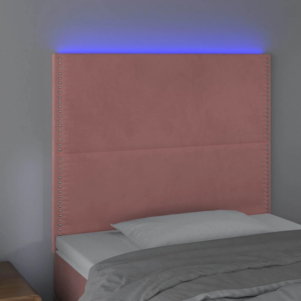 Galvūgalis su LED, rožinės spalvos, 100x5x118/128cm, aksomas