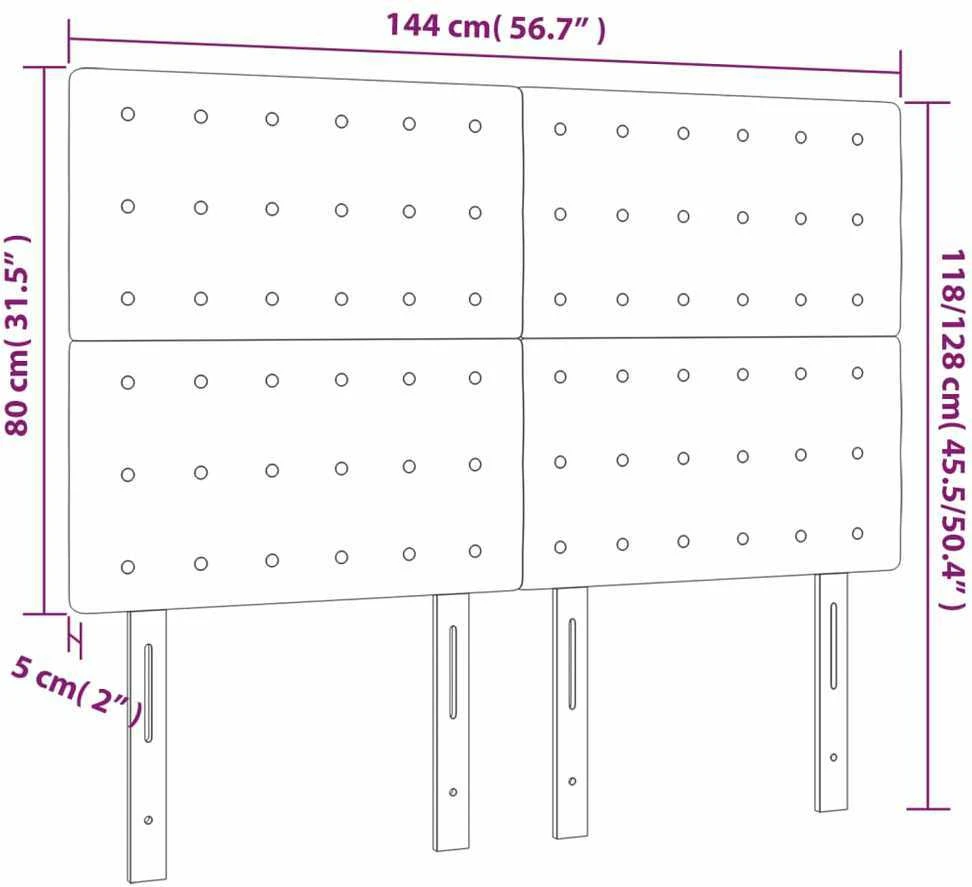 Galvūgalis su LED, rožinės spalvos, 144x5x118/128cm, aksomas