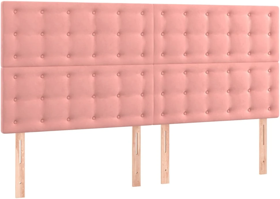 Galvūgalis su LED, rožinės spalvos, 160x5x118/128cm, aksomas