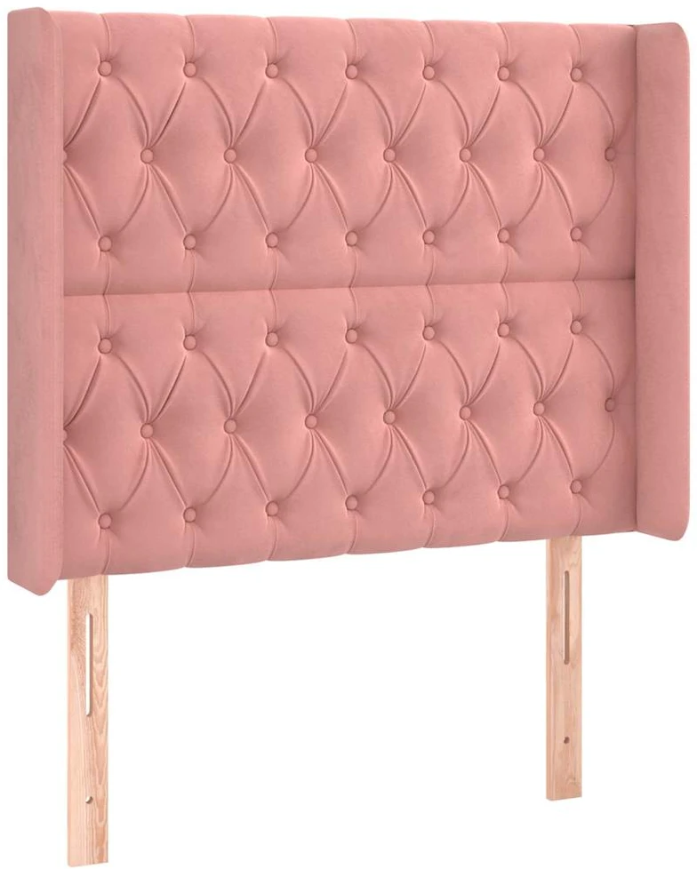 Galvūgalis su LED, rožinės spalvos, 93x16x118/128cm, aksomas