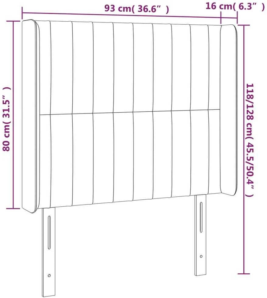 Galvūgalis su LED, rožinės spalvos, 93x16x118/128cm, aksomas