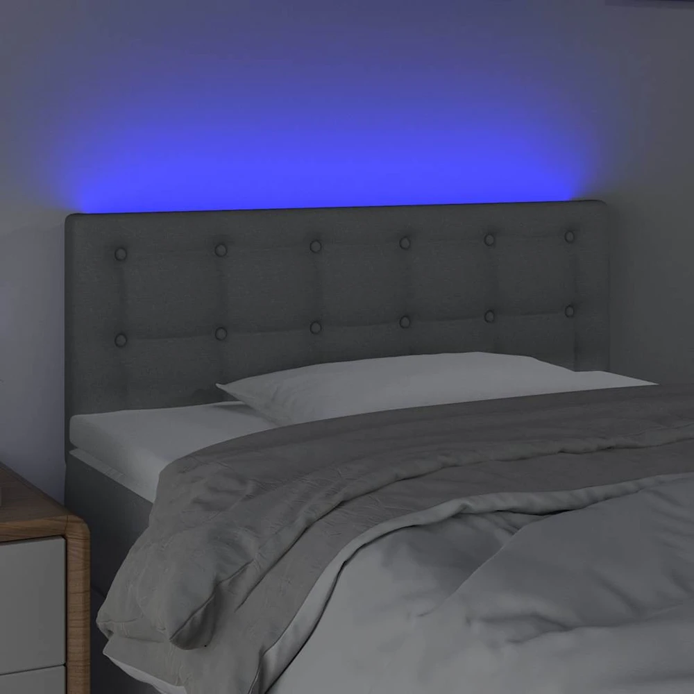 Galvūgalis su LED, šviesiai pilkas, 100x5x78/88cm, audinys