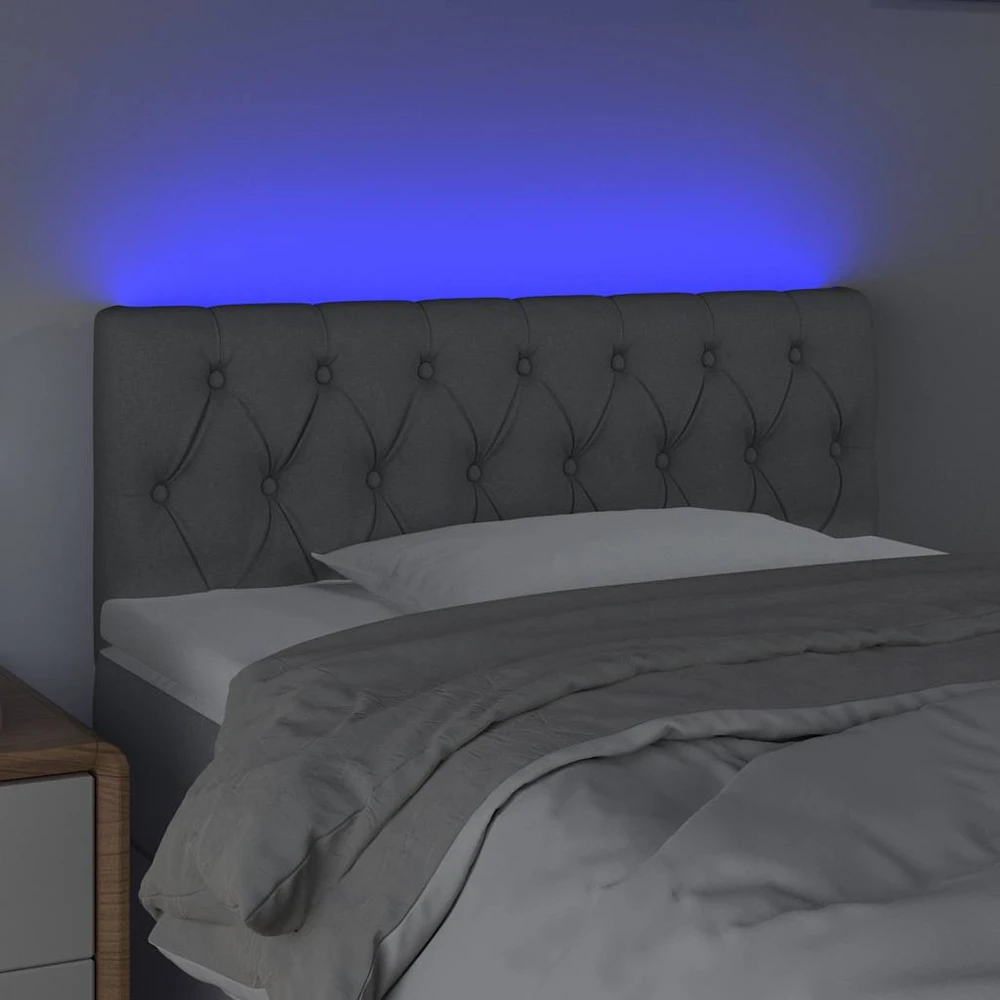 Galvūgalis su LED, šviesiai pilkas, 100x7x78/88cm, audinys