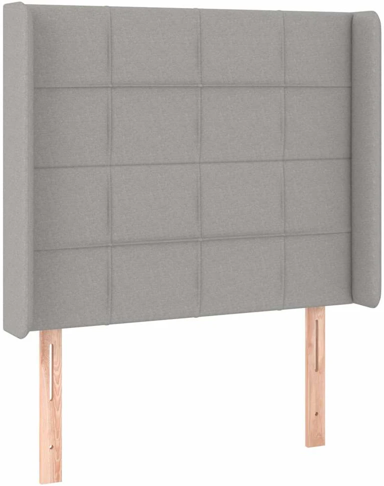 Galvūgalis su LED, šviesiai pilkas, 103x16x118/128cm, audinys