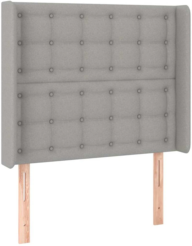 Galvūgalis su LED, šviesiai pilkas, 103x16x118/128cm, audinys