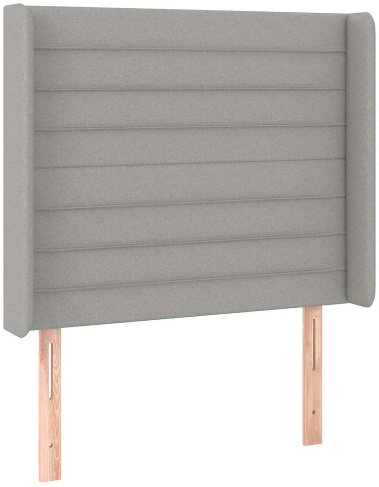 Galvūgalis su LED, šviesiai pilkas, 103x16x118/128cm, audinys