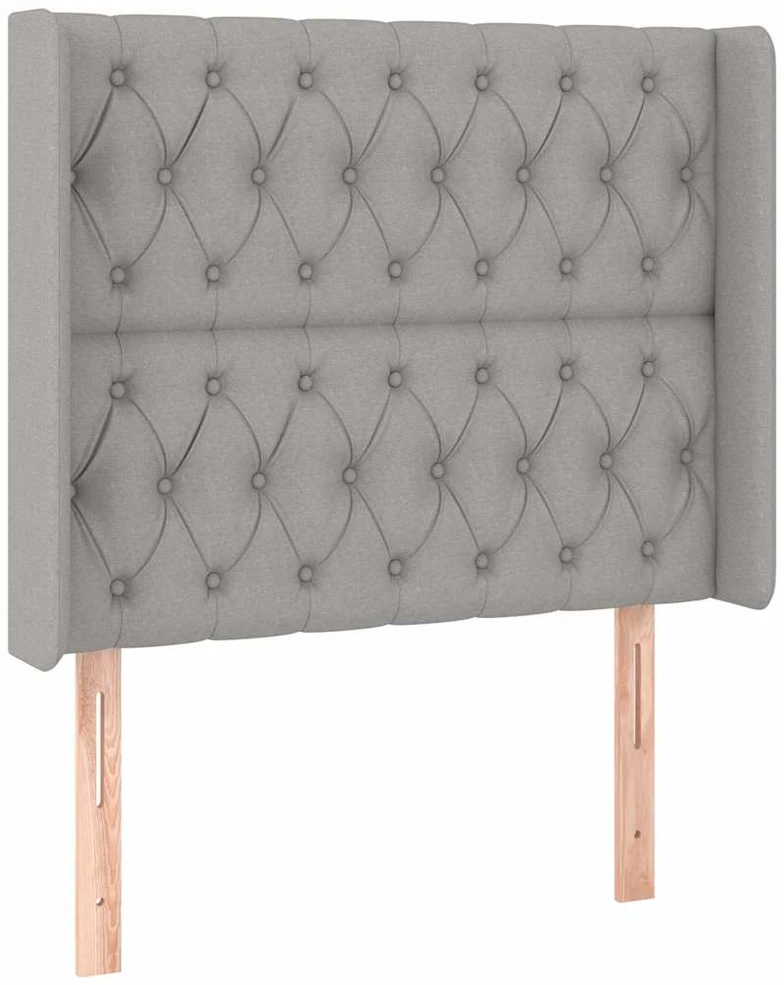 Galvūgalis su LED, šviesiai pilkas, 103x16x118/128cm, audinys