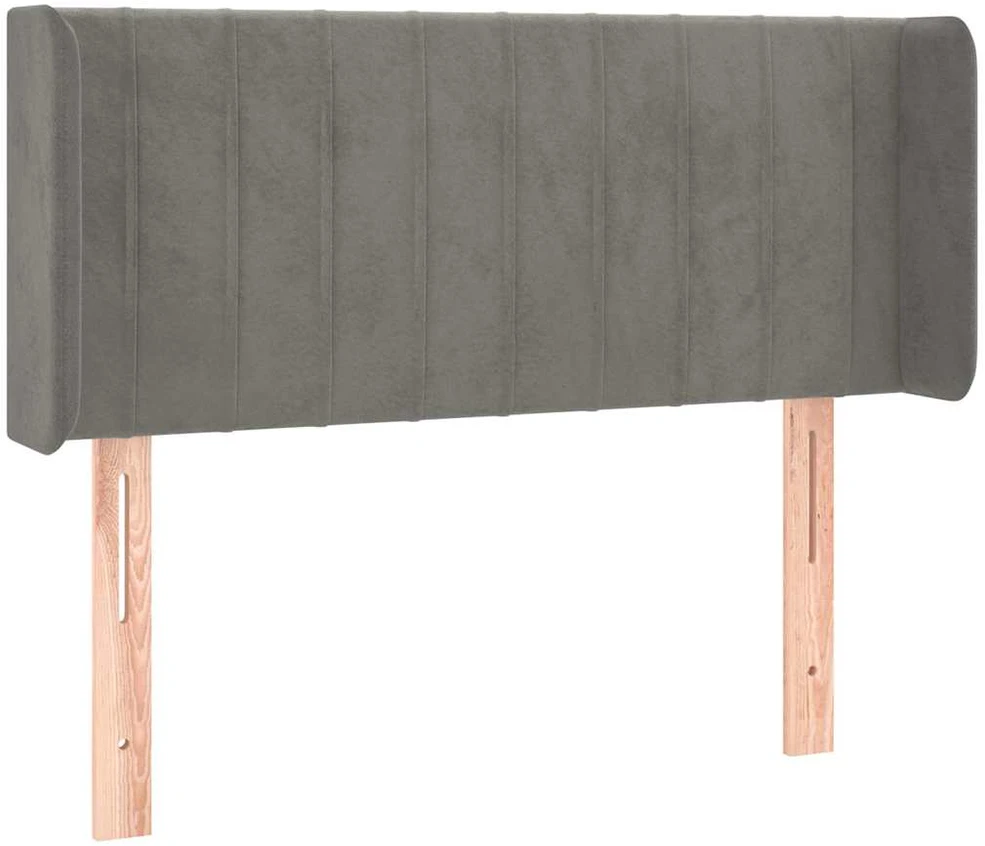 Galvūgalis su LED, šviesiai pilkas, 103x16x78/88cm, aksomas
