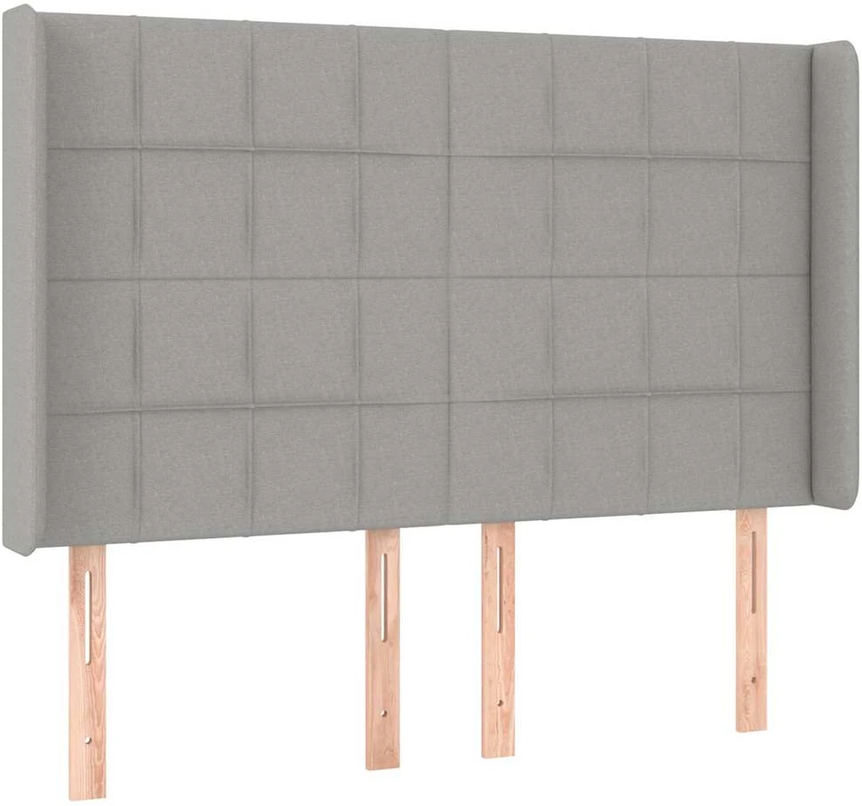 Galvūgalis su LED, šviesiai pilkas, 147x16x118/128cm, audinys