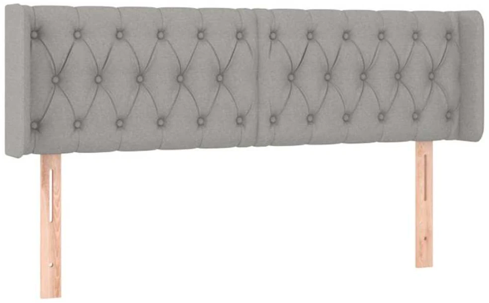 Galvūgalis su LED, šviesiai pilkas, 163x16x78/88cm, audinys