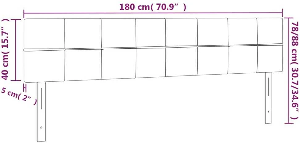 Galvūgalis su LED, šviesiai pilkas, 180x5x78/88cm, audinys