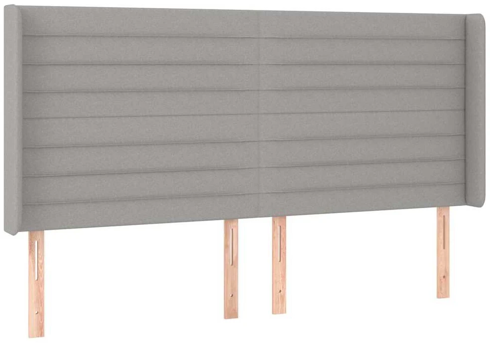 Galvūgalis su LED, šviesiai pilkas, 183x16x118/128/128cm