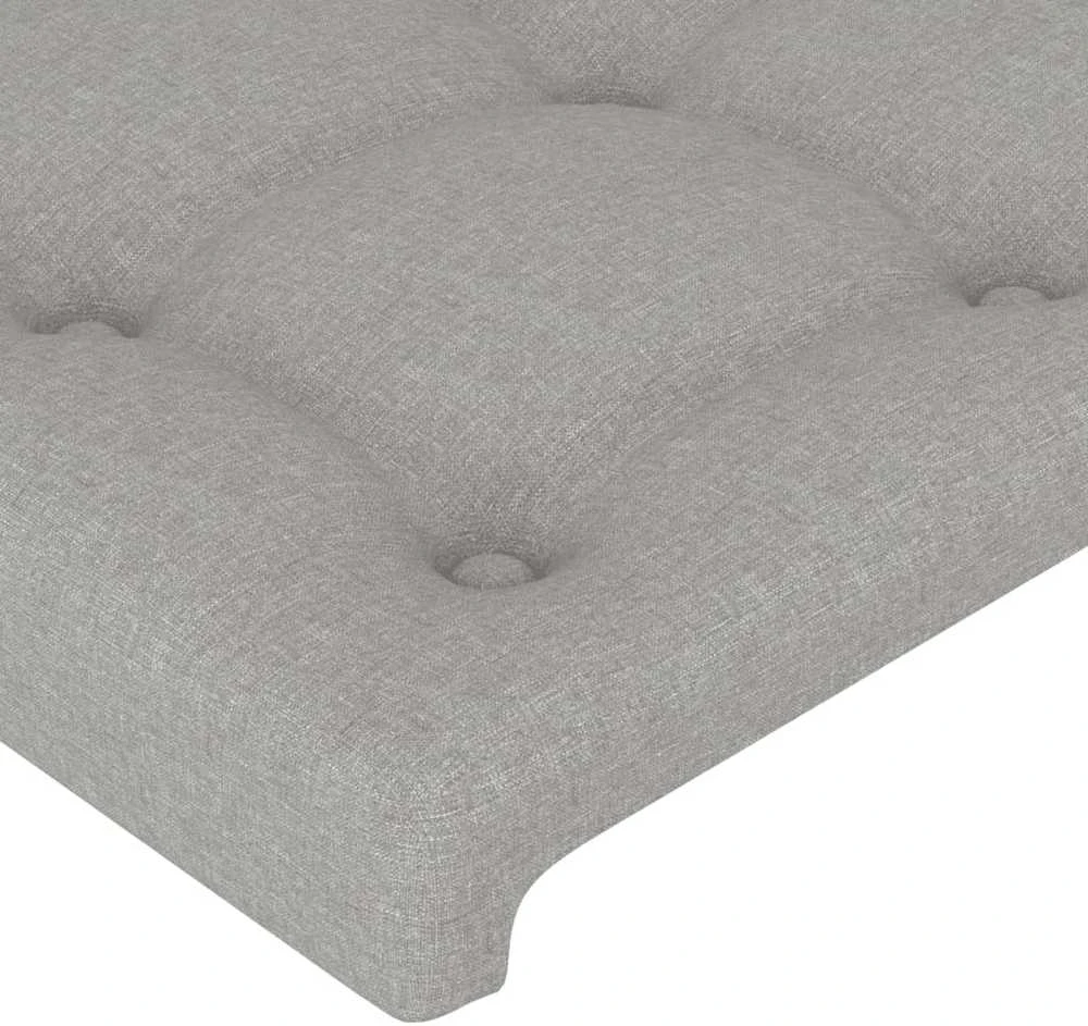 Galvūgalis su LED, šviesiai pilkas, 203x16x118/128cm, audinys