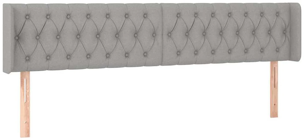 Galvūgalis su LED, šviesiai pilkas, 203x16x78/88cm, audinys