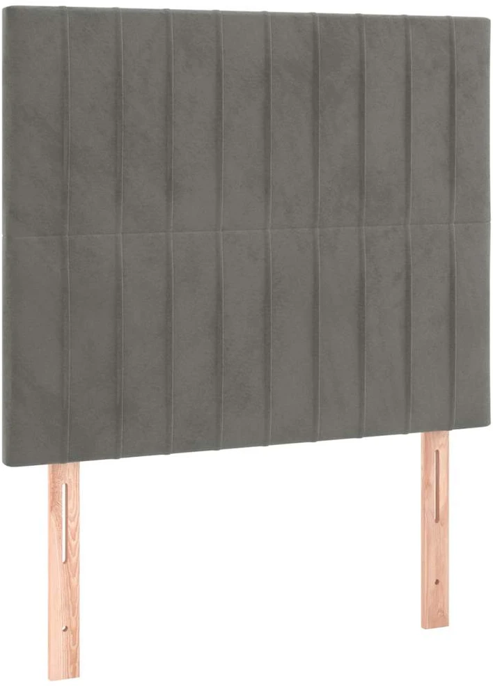 Galvūgalis su LED, šviesiai pilkas, 80x5x118/128cm, aksomas