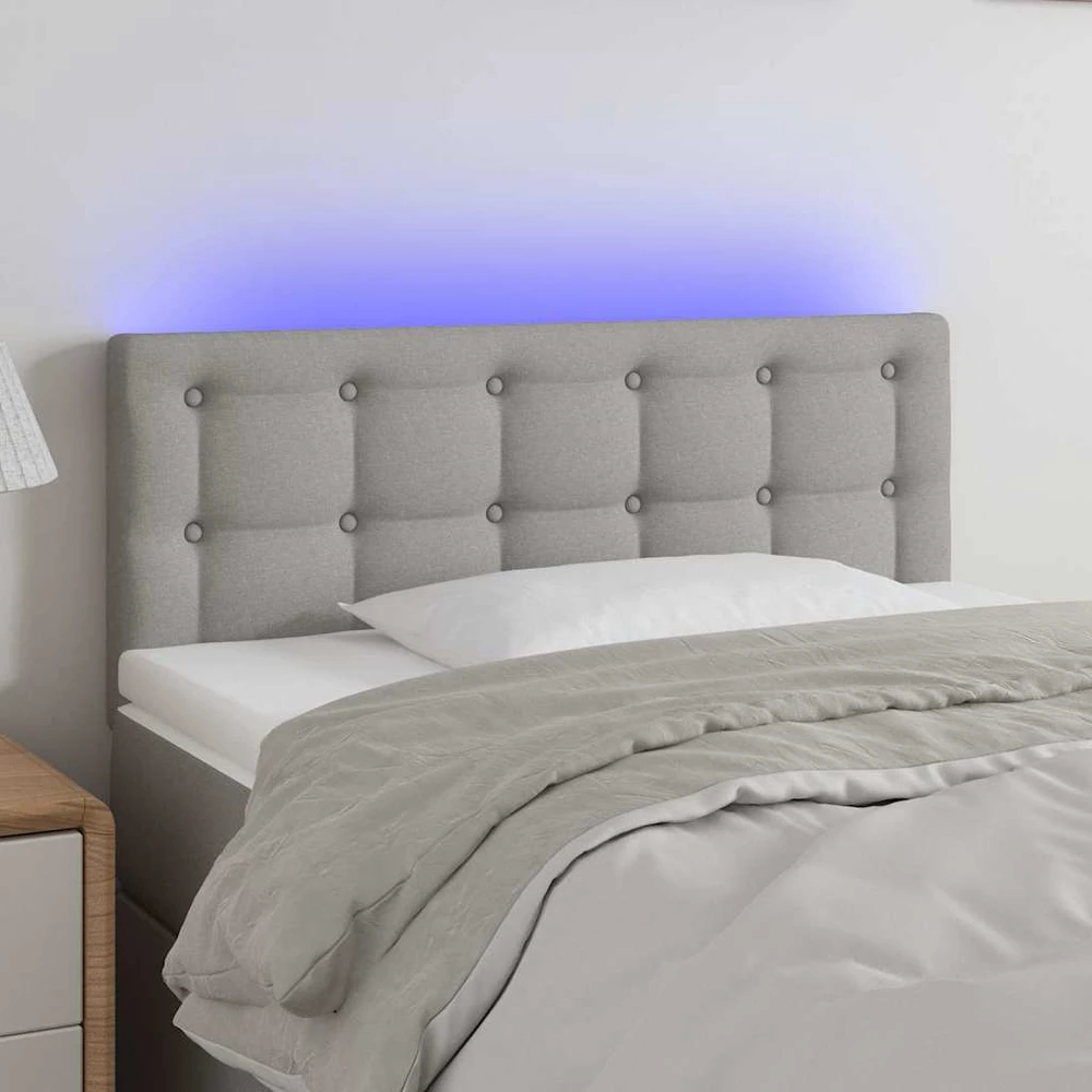Galvūgalis su LED, šviesiai pilkas, 80x5x78/88cm, audinys