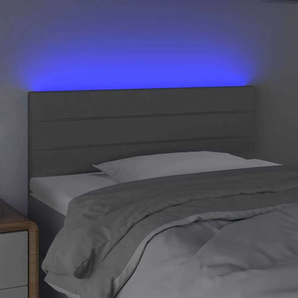 Galvūgalis su LED, šviesiai pilkas, 80x5x78/88cm, audinys