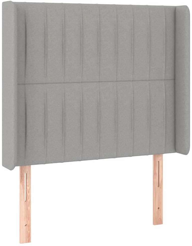 Galvūgalis su LED, šviesiai pilkas, 83x16x118/128cm, audinys