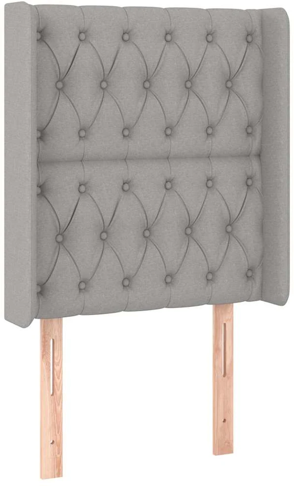 Galvūgalis su LED, šviesiai pilkas, 83x16x118/128cm, audinys