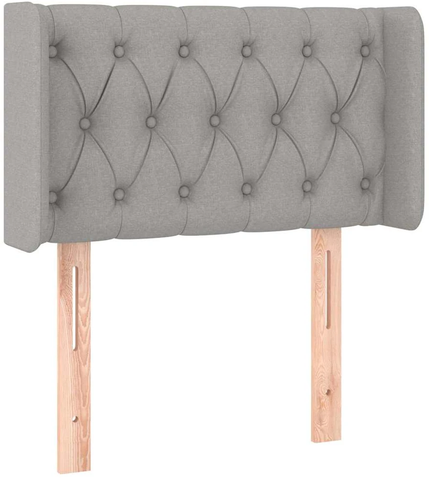 Galvūgalis su LED, šviesiai pilkas, 83x16x78/88cm, audinys
