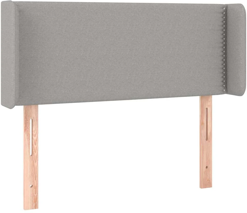 Galvūgalis su LED, šviesiai pilkas, 83x16x78/88cm, audinys