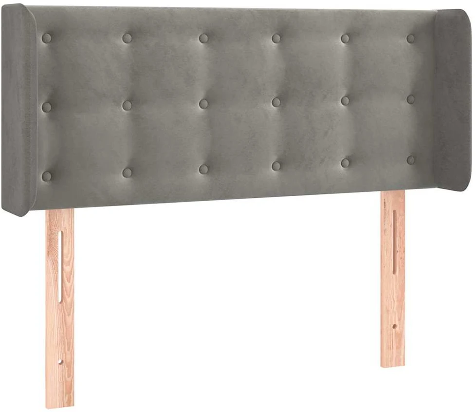 Galvūgalis su LED, šviesiai pilkas, 83x16x78/88cm, aksomas