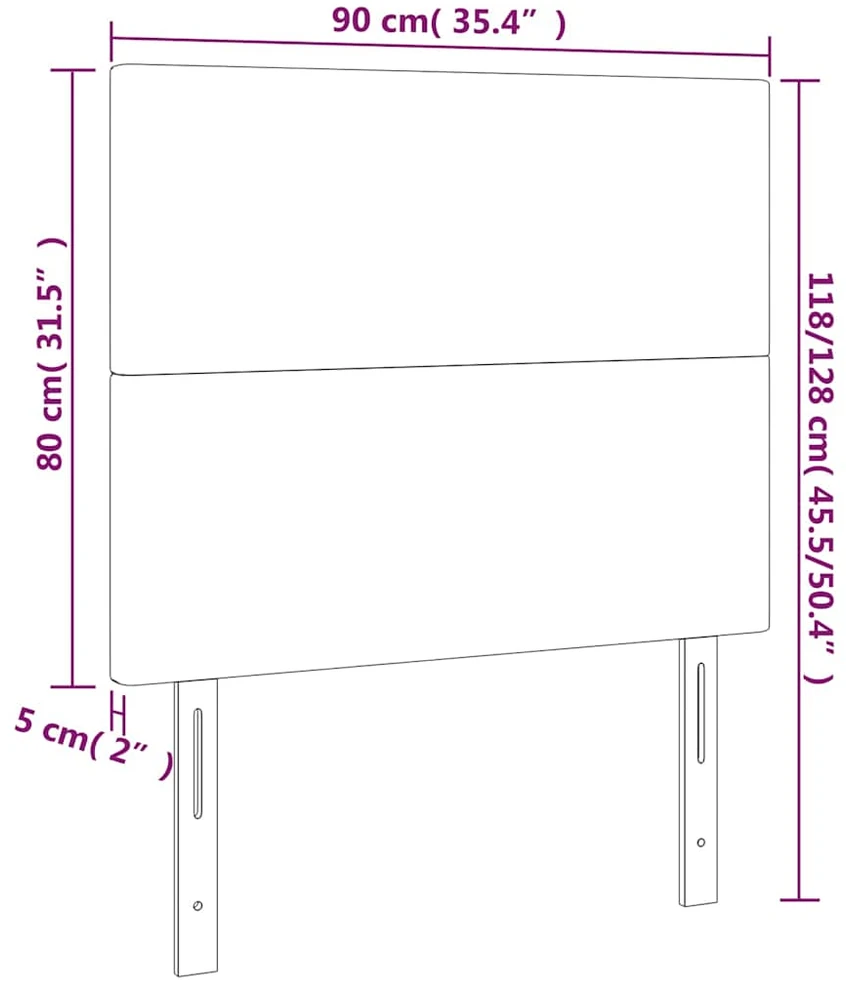 Galvūgalis su LED, šviesiai pilkas, 90x5x118/128cm, aksomas