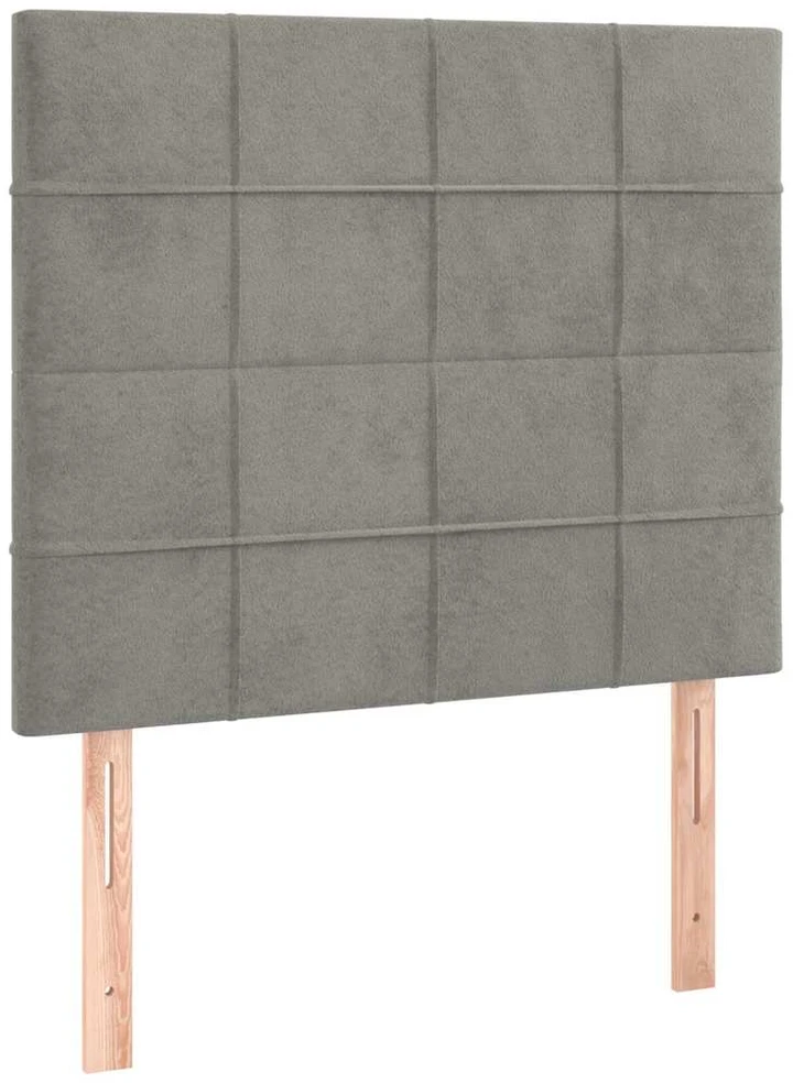 Galvūgalis su LED, šviesiai pilkas, 90x5x118/128cm, aksomas