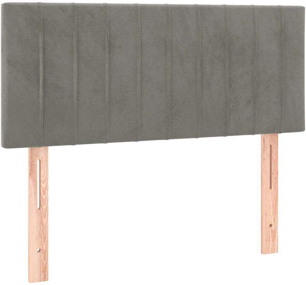 Galvūgalis su LED, šviesiai pilkas, 90x5x78/88cm, aksomas
