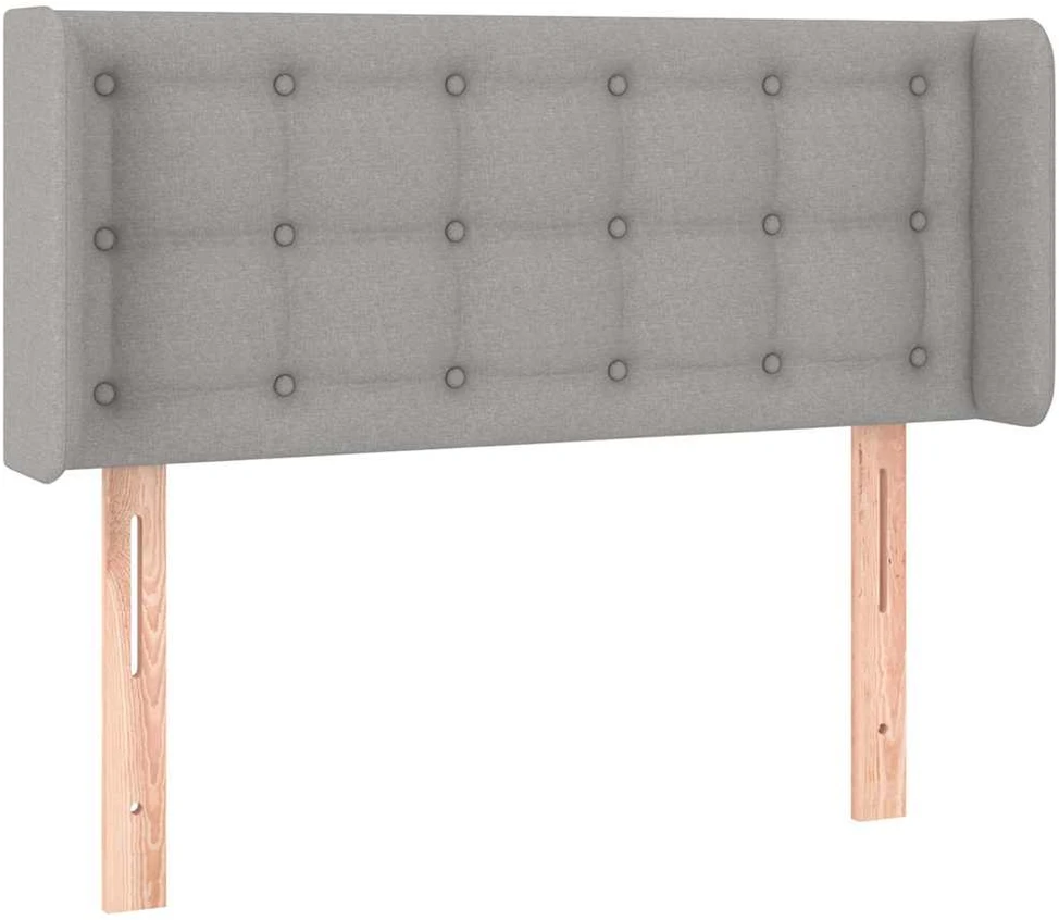 Galvūgalis su LED, šviesiai pilkas, 93x16x78/88cm, audinys