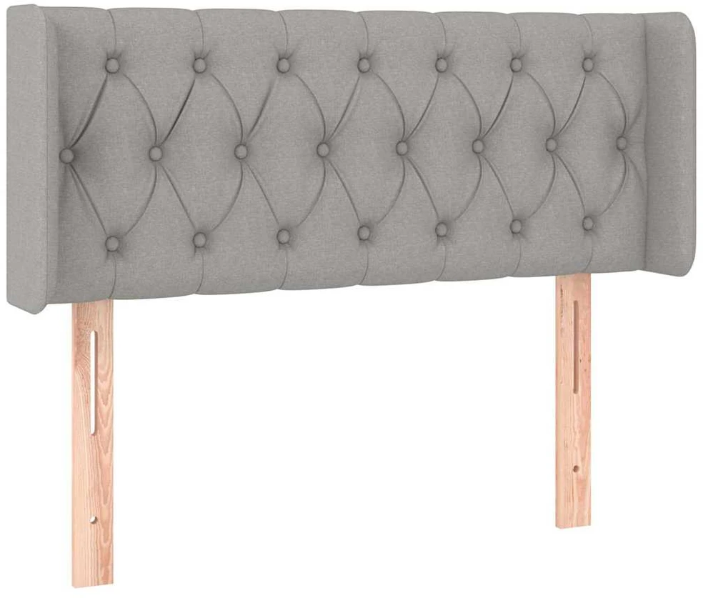 Galvūgalis su LED, šviesiai pilkas, 93x16x78/88cm, audinys
