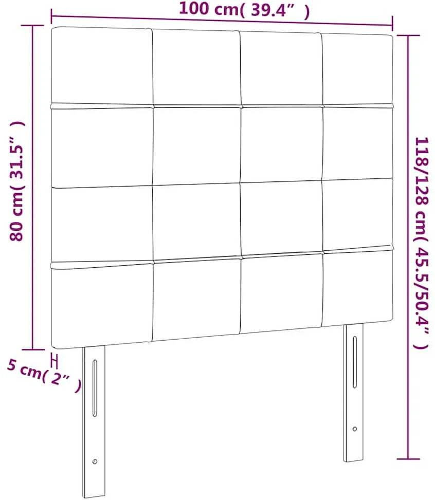 Galvūgalis su LED, tamsiai mėlynas, 100x5x118/128cm, aksomas