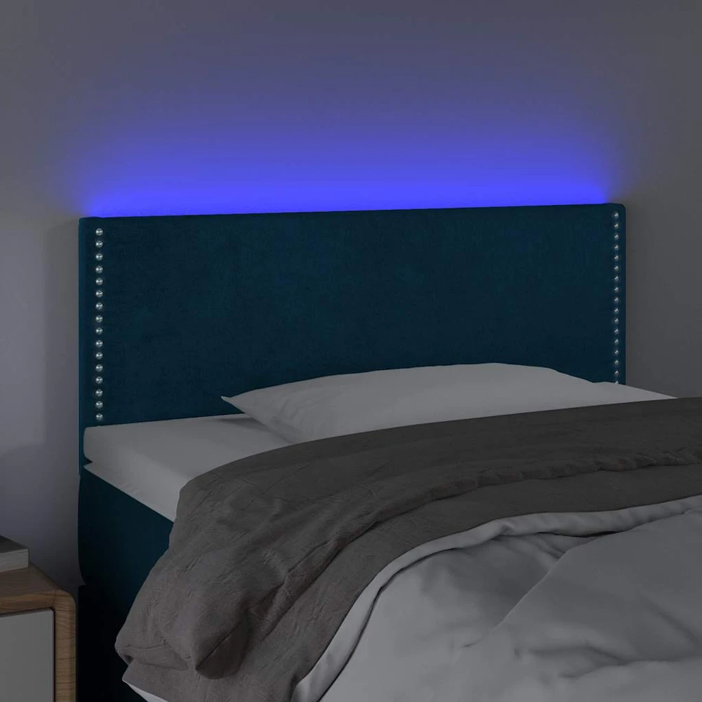 Galvūgalis su LED, tamsiai mėlynas, 100x5x78/88cm, aksomas