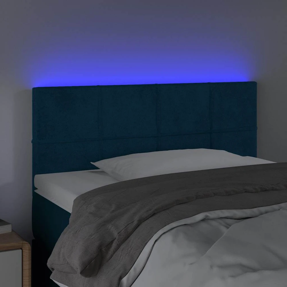 Galvūgalis su LED, tamsiai mėlynas, 100x5x78/88cm, aksomas
