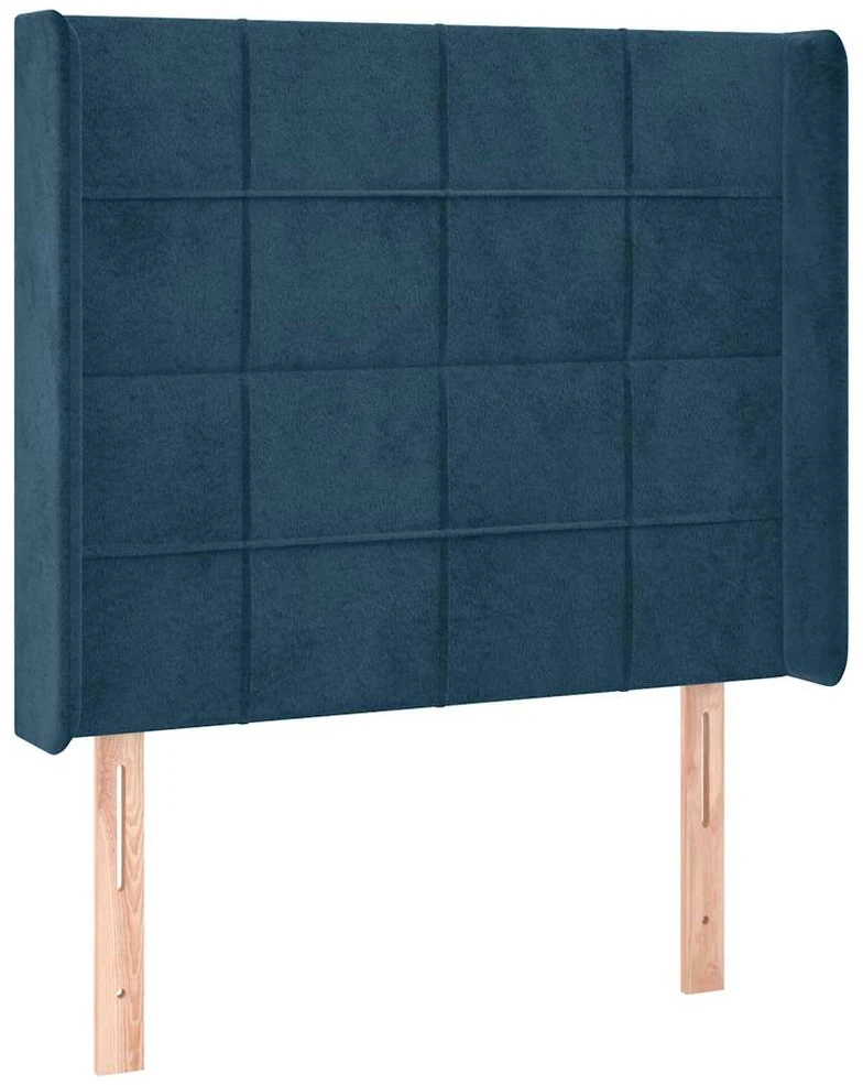 Galvūgalis su LED, tamsiai mėlynas, 103x16x118/128cm, aksomas