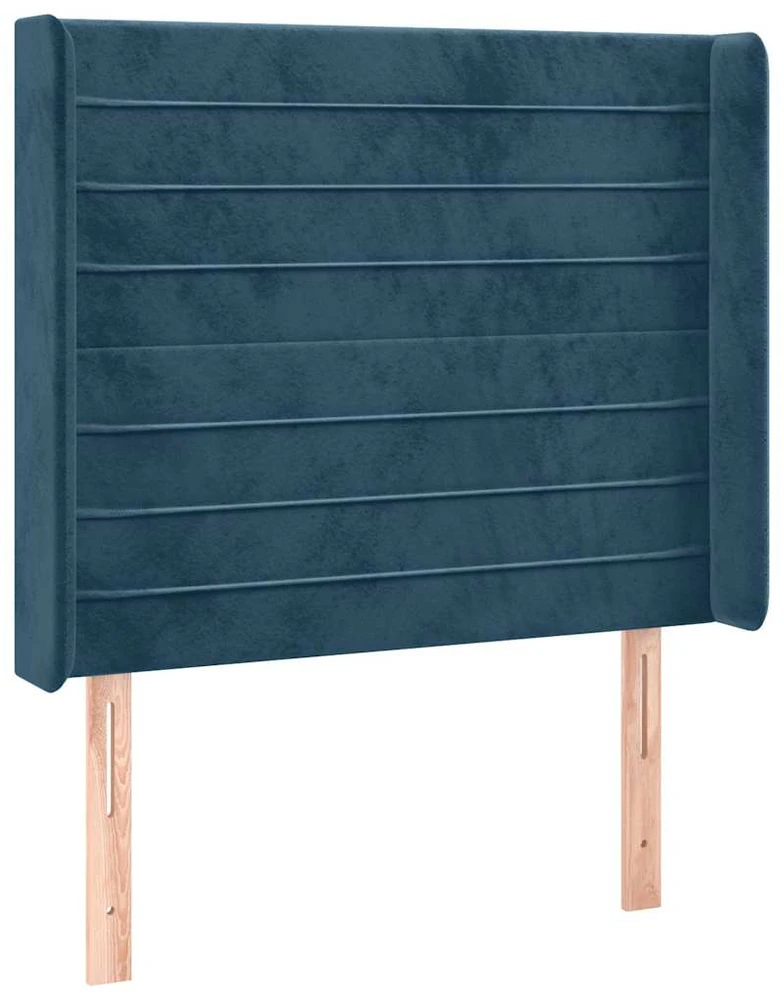 Galvūgalis su LED, tamsiai mėlynas, 103x16x118/128cm, aksomas