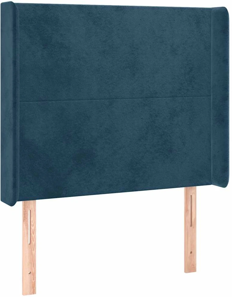 Galvūgalis su LED, tamsiai mėlynas, 103x16x118/128cm, aksomas